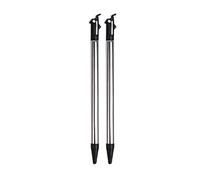Lot de 2 stylets métalliques rétractables pour nouvelle console 3DS LL/XL - Stylos à écran tactile pour NDS, NDSI, NDSI XL, 3DS - Noir argenté