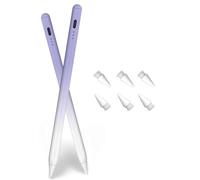 Lot de 2 stylets pour Apple 11e A16/10e 2026-2018, charge rapide avec sensibilité d'inclinaison et rejet de la paume pour iPad Pro 11"/12,9"/13", iPad Air 3/4/5/M2/M3/M4, iPad mini 5/6/7 - Violet