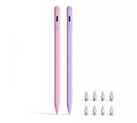 Lot de 2 stylets pour Samsung Galaxy Tab A11/A11+, A9/A9+, A8, A7 Lite, stylet capacitif actif pour tablette Samsung Android et écrans tactiles iOS, stylo numérique avec 8 pointes (rose + violet)