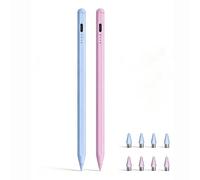Lot de 2 stylets pour Samsung Galaxy Tab A11/A11+, A9/A9+, A8, A7 Lite, stylet capacitif actif pour tablette Samsung Android et écrans tactiles iOS, stylo numérique avec 8 pointes (rose + bleu)