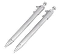 Lot de 2 stylos à bille à encre gel de 0 5 mm avec pied à coudre, papeterie double fonction pour mesurer et écrire, compact et facile à transporter (noir)