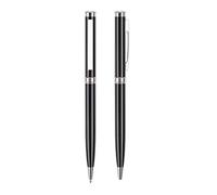 Lot de 2 stylos à bille gel en métal de luxe de 0,5 mm pour écrire, journal, prise de notes, étudiant, papeterie, fête, cadeau de bureau