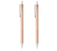 Lot de 2 stylos à bille hexagonaux en bois de qualité supérieure de 0,5 mm, corps en bois naturel, pointe et capuchon en laiton, clip en fer, prise en main texturée, design anti-roulement, idéal pour