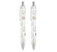 Lot de 2 stylos à bille rétractables à encre noire avec motif ail, 0,5 mm, pour écriture lisse, prise de notes, accessoires pour bureau