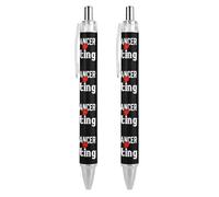 Lot de 2 stylos à bille rétractables à encre noire pour lutter contre le cancer - Pointe fine de 0,5 mm - Fournitures de bureau - AS PIC 2