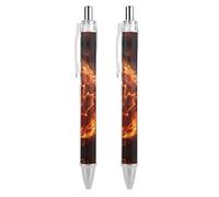 Lot de 2 stylos à bille rétractables avec drapeau du Canada - Encre noire - Pointe fine de 0,5 mm - Fournitures de bureau - AS PIC 2