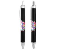 Lot de 2 stylos à bille rétractables « Daddy Of The Birthday Princess Un-icorn » pour bureau, travail, affaires