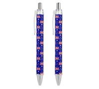 Lot de 2 stylos à bille rétractables élégants avec motif drapeau de l'Australie - 0,5 mm - Encre noire pour agenda