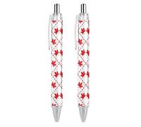 Lot de 2 stylos à bille rétractables en forme de feuille d'érable rouge du Canada, encre bleue, écriture lisse avec prise en main confortable, fournitures de bureau pour homme et femme