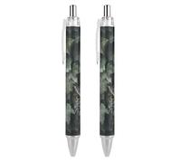 Lot de 2 stylos à bille rétractables en forme de hibou caché dans le lierre - Encre bleue - Pointe fine de 0,5 mm - Fournitures de bureau