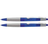 Lot De 2 Stylos À Bille Rétractables (Zone Soft - Grip - Zone, Recharge Indélébile, Largeur De Trait M) En Carton Blister, Couleur Corps : Bleu