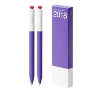 Lot de 2 stylos à encre gel esthétiques de 0,5 mm avec inscription « First Love » en forme de cœur, encre noire neutre, rotatif, charmant pour l'école