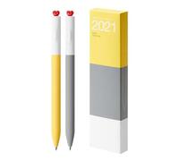 Lot de 2 stylos à encre gel esthétiques de 0,5 mm avec inscription « First Love » en forme de cœur, encre noire neutre, rotatif, charmant pour l'école
