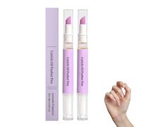 Lot de 2 stylos à huile 3 en 1 pour cuticules, durcisseur, repousse-cuticules, stylo à huile pour ongles avec pointe en céramique pour ongles, soin hydratant des ongles secs et endommagés