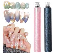 Lot de 2 stylos à strass à 5 pétales pour ongles, outil de dessin floral en un seul trait pour la peinture et la sculpture, idéal pour les débutantes et les passionnées de nail art