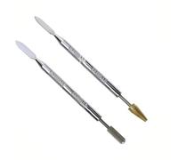 Lot de 2 stylos de peinture à bords en cuir en acier inoxydable à double usage avec pointe à bille roulante pour réparation de sacs et ceintures