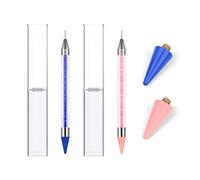 Lot de 2 Stylos de Peinture Diamant Avec 2 Pointes de Cire de Rechange et 2 Boîtes en Plastique - Accessoires Pour Loisirs Créatifs