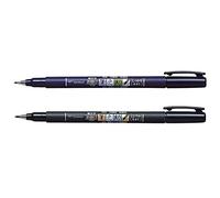 Lot de 2 stylos pinceaux Tombow Fudenosuke, pointe dure et souple, couleur d'écriture noire