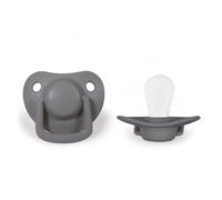 Lot de 2 sucettes anatomique en silicone gris 0/6M(50/67)