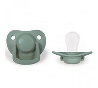 Lot de 2 sucettes anatomique en silicone vert eucalyptus 0/6M(50/67)