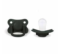 Lot de 2 sucettes anatomique en silicone vert foncé 6/18M(67/81)