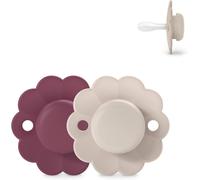 Lot De 2 Sucettes Bébé 6/18 Mois,Sucette Ronde Avec Tétine Symétrique Sx Pro En Silicone,Réversible,Plate,Flexible,Respecte Le Développement Buccodentaire,Wonder Magenta/Mauve