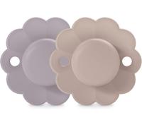 Lot De 2 Sucettes Bébé 6/18 Mois,Sucette Ronde Avec Tétine Symétrique Sx Pro En Silicone,Réversible,Plate,Flexible,Respecte Le Développement Buccodentaire,Wonder Lavender/Mauve