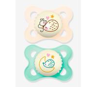 Lot de 2 sucettes en silicone MAM Nuit 2 à 6 mois sable + vert TU