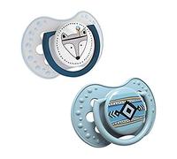 Lot de 2 sucettes orthodontiques Lovi - En silicone - Été indien - Sans BPA - 2 bouchons de Protection