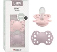 Lot De 2 Sucettes Physiologiques Infinity,Sans Bisphénol A,Tétine Physiologique En Silicone,Téterelle Symétrique. Silicone,Fabriqué Au Danemark,Taille 1 (0-6 Mois),Blossom/Dusky Lilac
