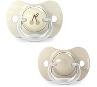 Suavinex Sucettes symétriques Birdies SX Pro en silicone 18 mois et + Beige - Lot de 2