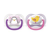 Lot de 2 sucettes Ultra aérées tendance 0/6 mois Oiseau et Pingouin - Philips Avent