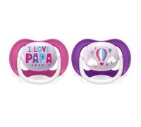 Philips Avent Sucette Ultra Air I Love Papa 6-18m 2uts