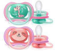 Lot De 2 Sucettes Ultra Air 18 Mois + Girafe Et Phoque - Philips Avent
