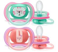 Lot De 2 Sucettes Ultra Air 18 Mois + Tigre Et Lapin - Philips Avent