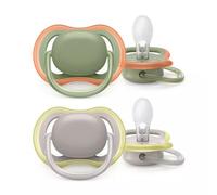 Lot De 2 Sucettes Ultra Air 6/18 Mois Vert/Gris - Philips Avent