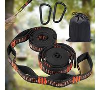 Lot de 2 Support de Sangles pour hamac 300kg - Robuste et Stable | 2m suspension pour hamac - convient pour camping et randonnée et jardin - Orange
