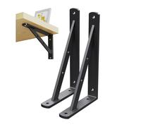 Lot de 2 support d'étagère murale Equerre Charge Lourde Supports en L Supports triangulaires métal pour étagères murales