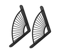 Lot de 2 Support D'étagère Triangle en Forme D'éventail en Métal Flottant,Équerres Murales Équerre pour Étagère,Heavy Duty Étagère D'angle,pour Maison, Bureau, Restaurant,etc,Noir