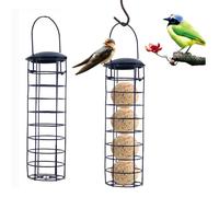 Lot De 2 Support pour Boules De Graisse Oiseaux, 24cm Mangeoire Oiseaux Exterieur À Suspendre Boule De Graisse, Dispensateur en Métal Fournitures pour Oiseauxs Sauvages， Distributeur Oiseauxs