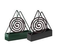 Lot de 2 Support Triangulaire pour Bobine de Moustiques, Porte Encens Spirale Anti Moustique en Fer, Porte Spirale Anti Moustique pour Maison, Adapté à Une Utilisation Intérieure et Extérieure