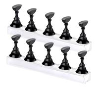 Lot de 2 supports à ongles magnétiques et base transparente, support réutilisable pour ongles, pour débutants et salons