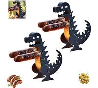 Lot de 2 supports à saucisses pour barbecue, barbecue amusant en forme de dinosaure, outil de barbecue pour pique-nique, maison, camping, fêtes, barbecue