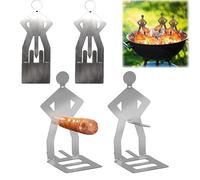 Lot de 2 supports à saucisses pour barbecue en acier inoxydable pour hot-dog - Pour cuisine, camping, cuisine
