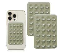 Lot de 2 supports à ventouse en silicone pour téléphone portable polyvalents auto-adhésifs avec tapis à ventouse pour tous les téléphones portables (gris clair)