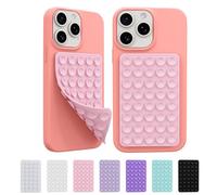 Lot de 2 supports adhésifs en silicone pour téléphone portable, double face, accessoires de téléphone mains libres, support solide pour selfie et vidéo (rose clair)