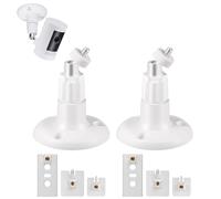 Lot de 2 supports adhésifs universels pour caméra Spotlight Cam Battery/Pro/Plus, Ring Stick Up Cam/Pro, Eufy, Arlo, Wyze - Support mural réglable à 360 degrés, installation sans perçage ou vis