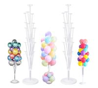 Lot de 2 Supports Ballon 160 cm, Support Ballon Anniversaire avec Socle Remplissable d’Eau, Arbre à Ballon Réutilisable pour Mariage, Fête et Décoration