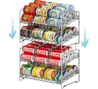 Lot de 2 supports canettes empilables 2 niveaux Simple Houseware, argent s