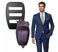 Lot de 2 supports carrés de poche durables, carrés de poche pré-pliés pour homme, costumes, smoking, gilets et vestes de table (12,4 x 8,8 cm), Noir , No